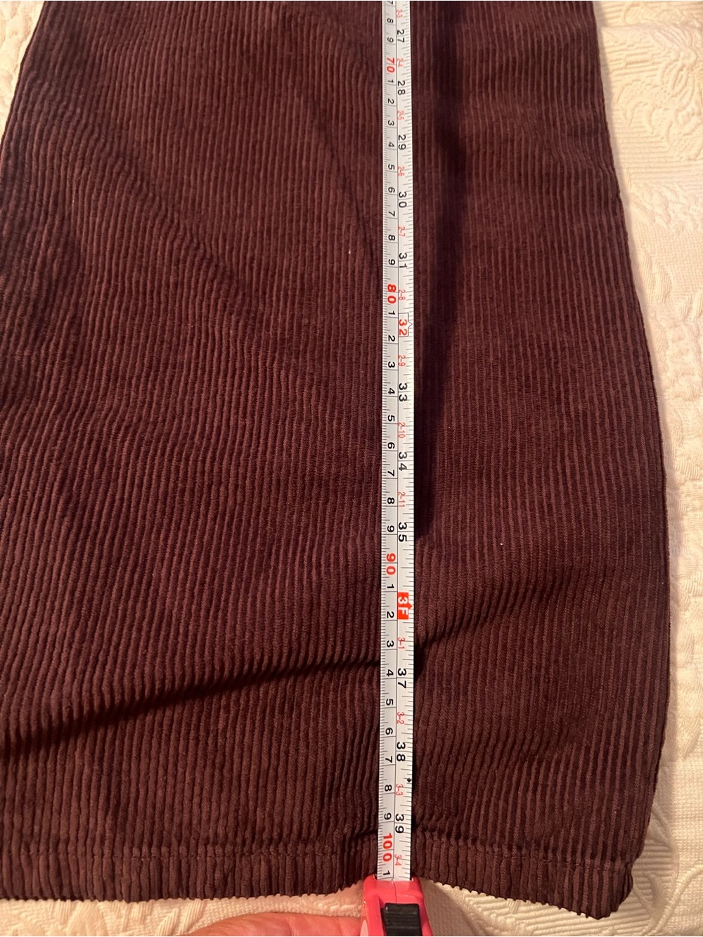 BDG Wide Leg Corduroy Pants in Deep Burgundy/Brown - Picture 7 of 9